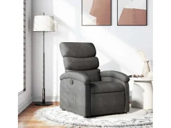 Poltrona Reclinável | Poltrona Confortável Relax tecido cinzento-escuro SHL502840^ Poltrona
