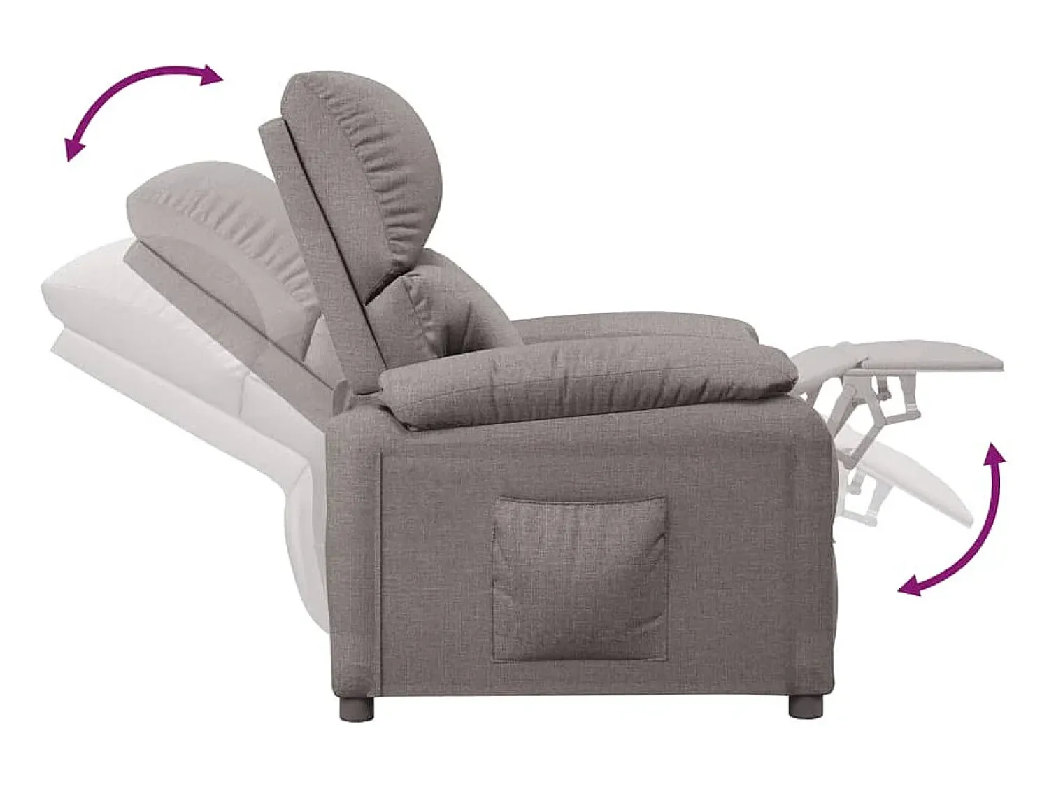 Poltrona* Poltrona Reclinável | Poltrona Confortável Relax tecido cinzento-acastanhado SHL117789 Taupe