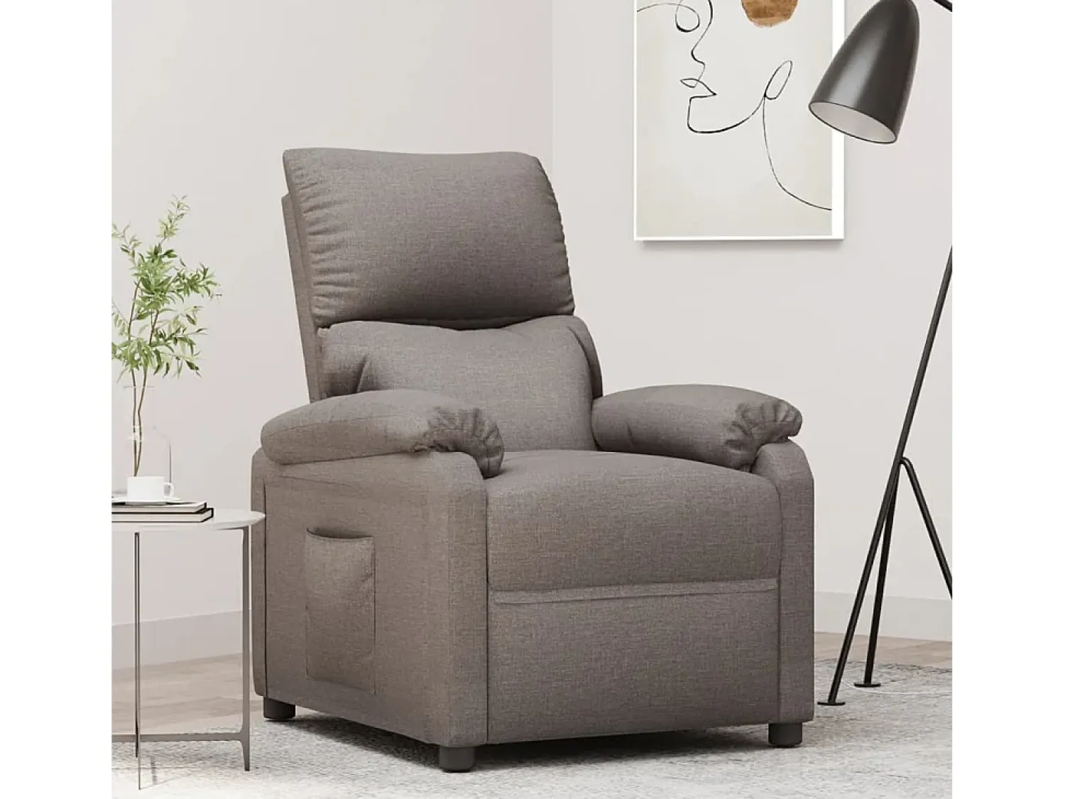 Poltrona* Poltrona Reclinável | Poltrona Confortável Relax tecido cinzento-acastanhado SHL117789 Taupe