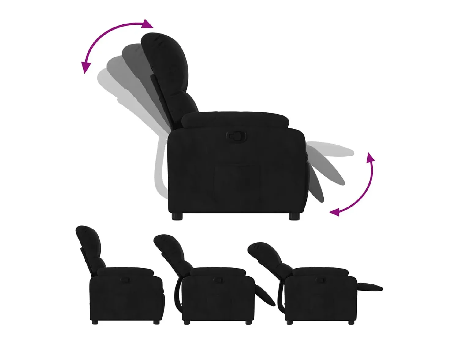 Poltrona| Poltrona Reclinável | Poltrona Confortável Relax tecido de microfibra SHL367418 Preto