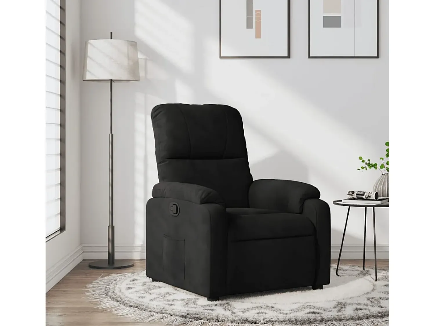 Poltrona| Poltrona Reclinável | Poltrona Confortável Relax tecido de microfibra SHL367418 Preto