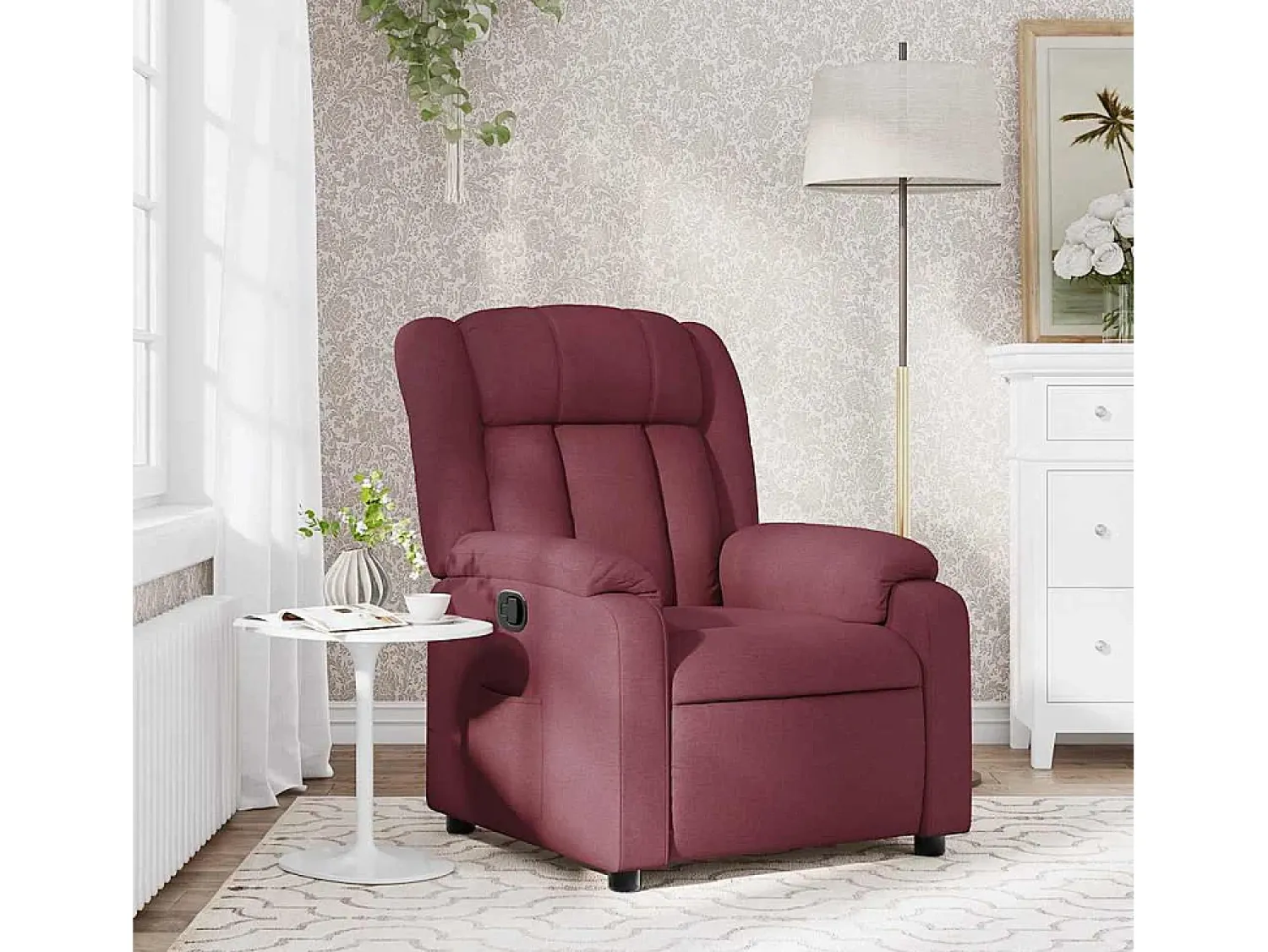 Clearance Poltrona Reclinável | Poltrona Confortável Relax tecido tinto SHL514963 Vermelho