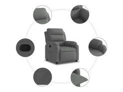 Poltrona* Poltrona Reclinável | Poltrona Confortável Relax tecido cinzento-escuro SHL386958 Cinza antracite