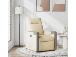 New Poltrona Reclinável | Poltrona Confortável Relax tecido cor SHL377302 Creme
