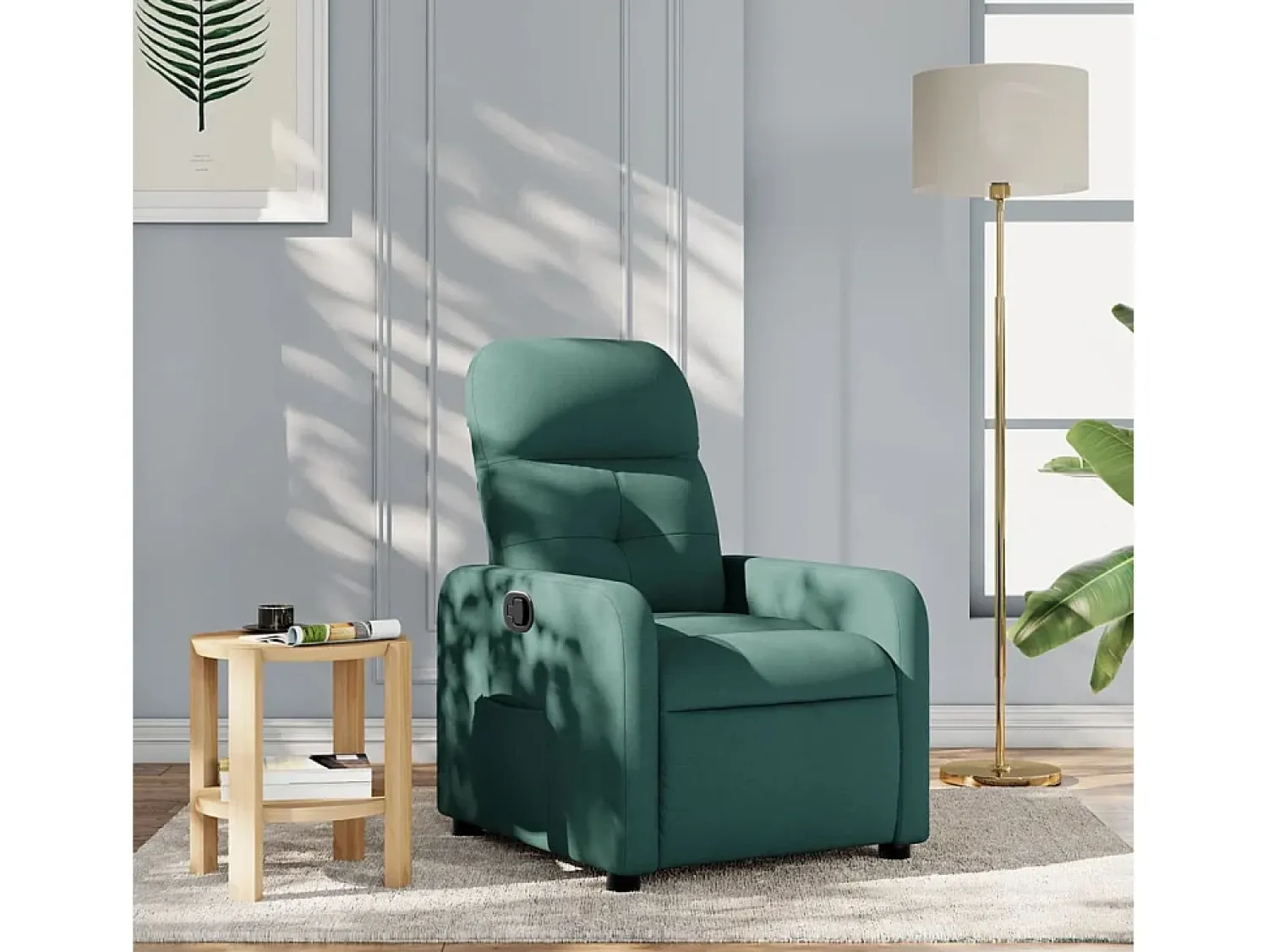 Poltrona Reclinável | Poltrona Confortável Relax tecido verde-escuro SHL427387^ Poltrona