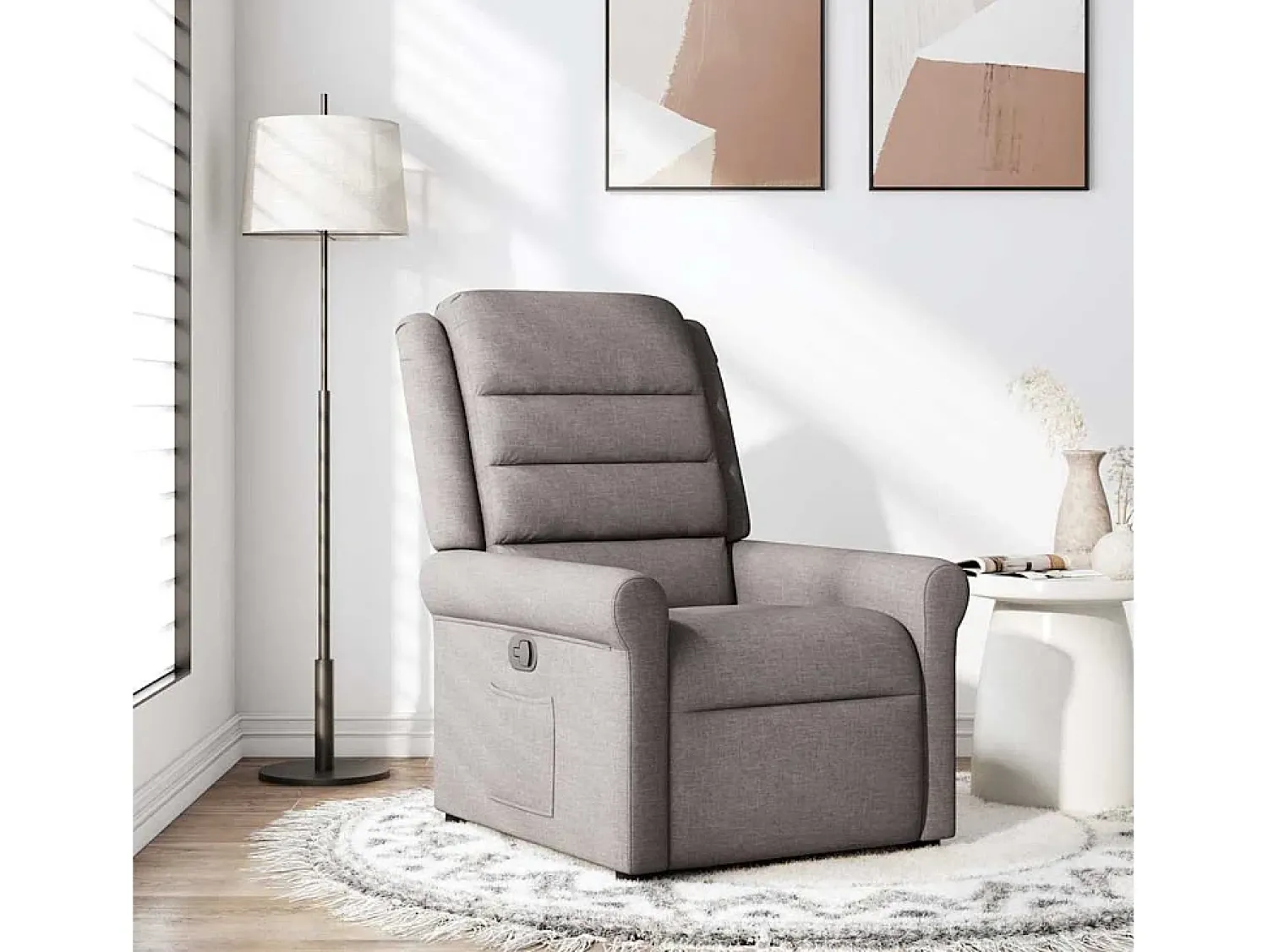 Poltrona Reclinável | Poltrona Confortável Relax tecido cinzento-acastanhado SHL426854^ Poltrona