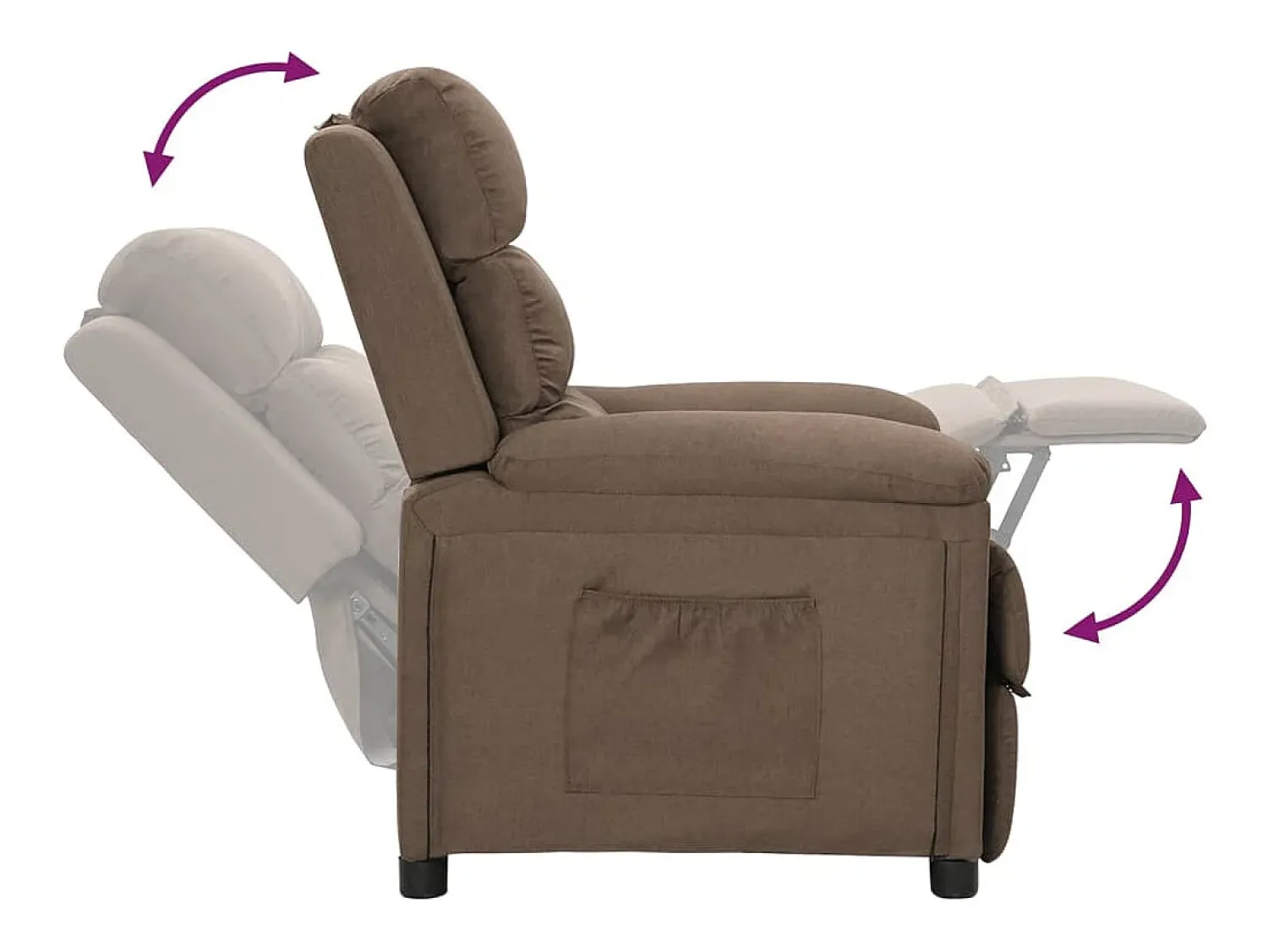 Online Poltrona Reclinável | Poltrona Confortável Relax tecido cinzento-acastanhado SHL81023 Taupe