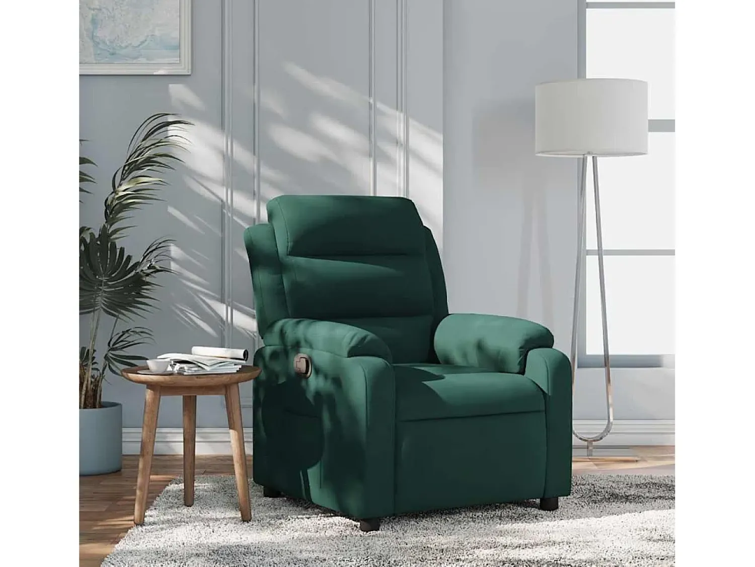 Poltrona Reclinável | Poltrona Confortável Relax veludo verde-escuro SHL839009^ Poltrona