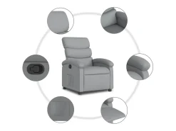 Poltrona* Poltrona Reclinável | Poltrona Confortável Relax tecido -claro SHL110714 Cinzento