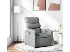 Poltrona* Poltrona Reclinável | Poltrona Confortável Relax tecido -claro SHL110714 Cinzento