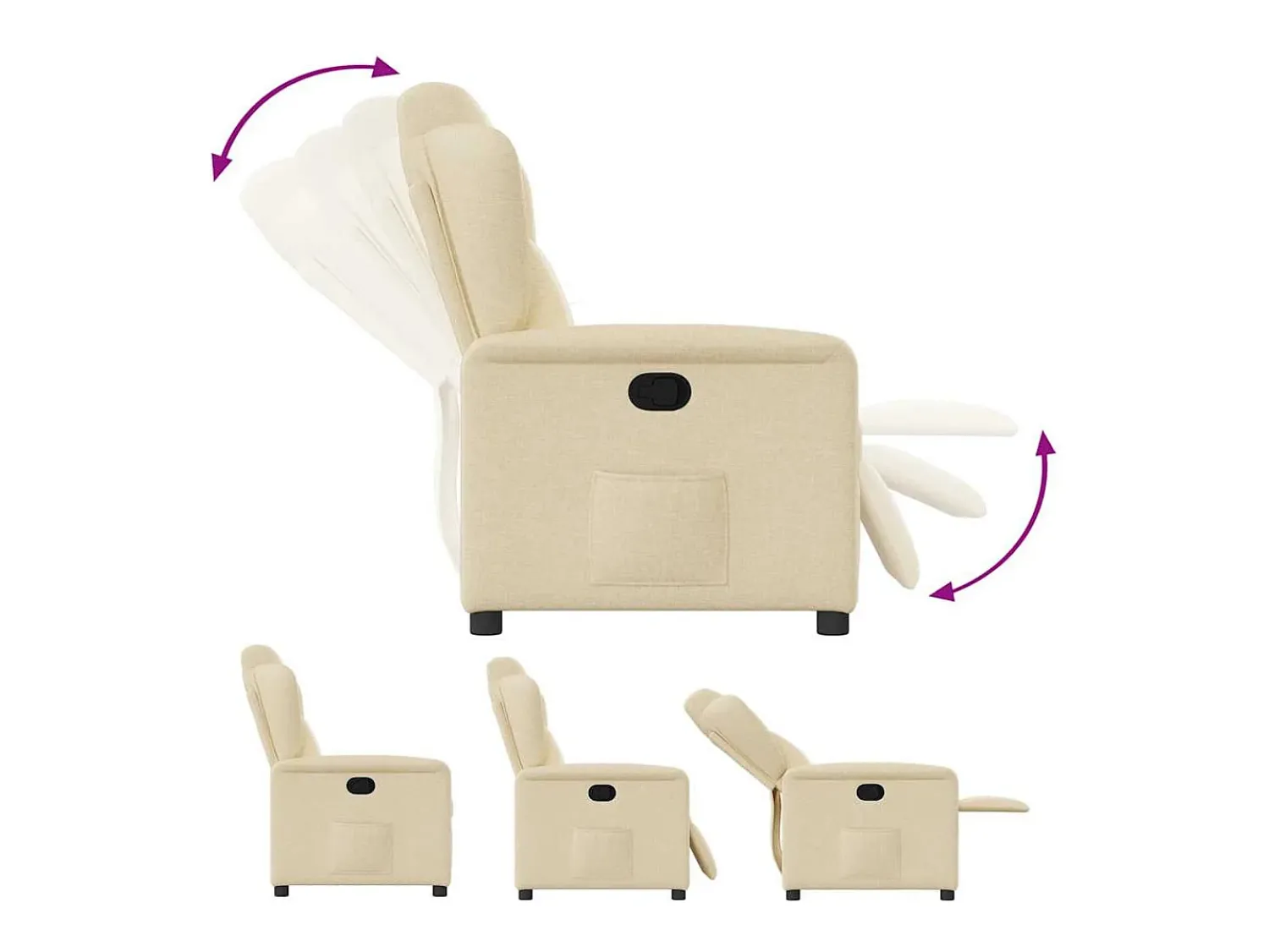 Clearance Poltrona Reclinável | Poltrona Confortável Relax tecido cor SHL811510 Creme
