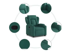 Poltrona Reclinável | Poltrona Confortável Relax tecido verde-escuro SHL248539^ Poltrona