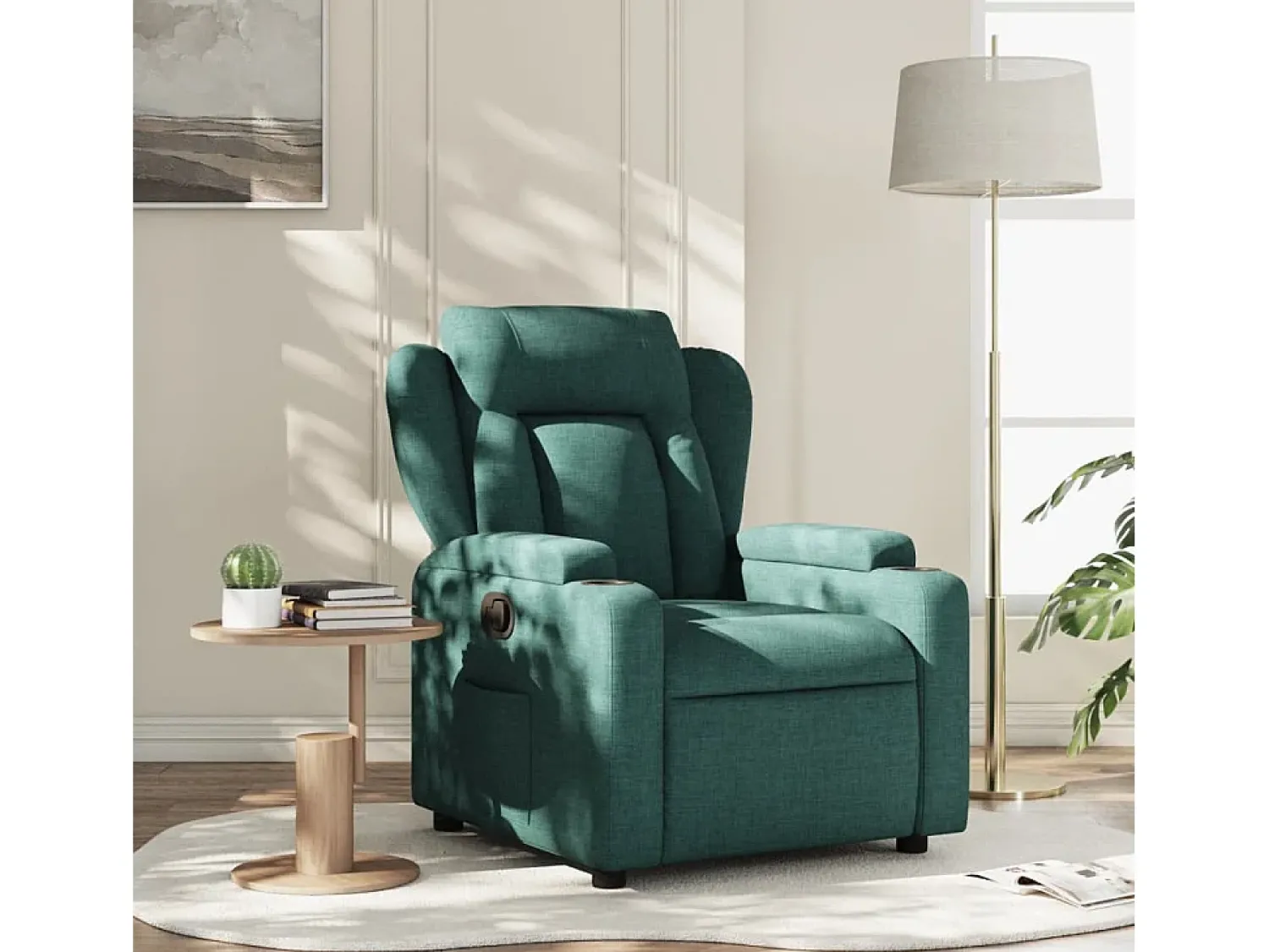 Poltrona Reclinável | Poltrona Confortável Relax tecido verde-escuro SHL248539^ Poltrona
