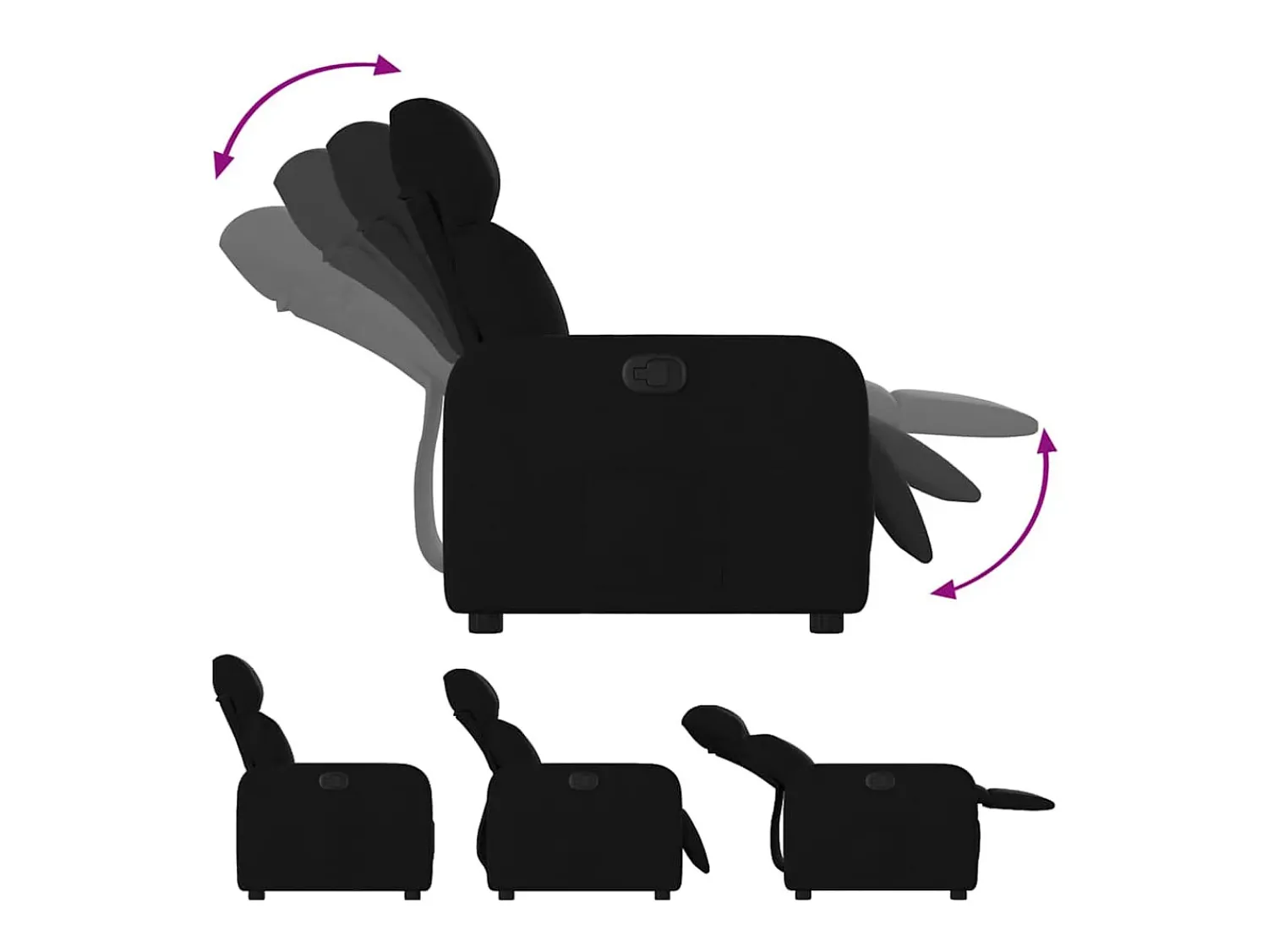 New Poltrona Reclinável | Poltrona Confortável Relax tecido SHL368057 Preto