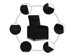 New Poltrona Reclinável | Poltrona Confortável Relax tecido SHL368057 Preto