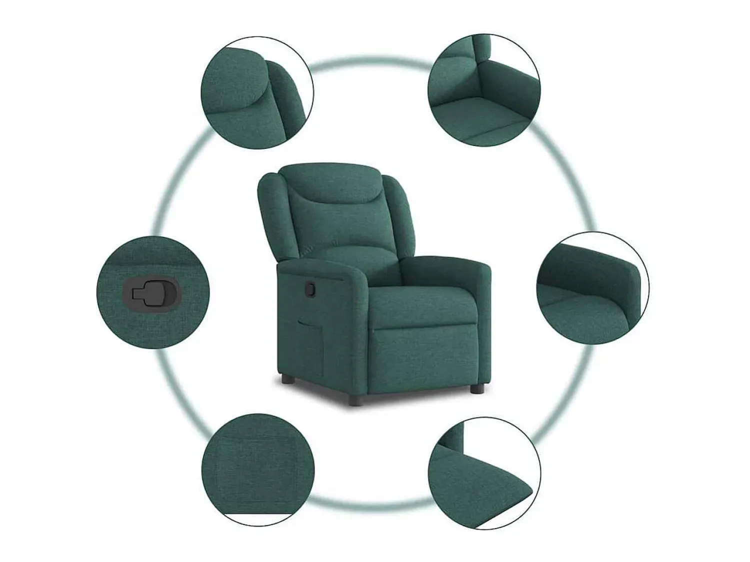 Poltrona* Poltrona Reclinável | Poltrona Confortável Relax tecido verde-escuro SHL173934 Verde pinho