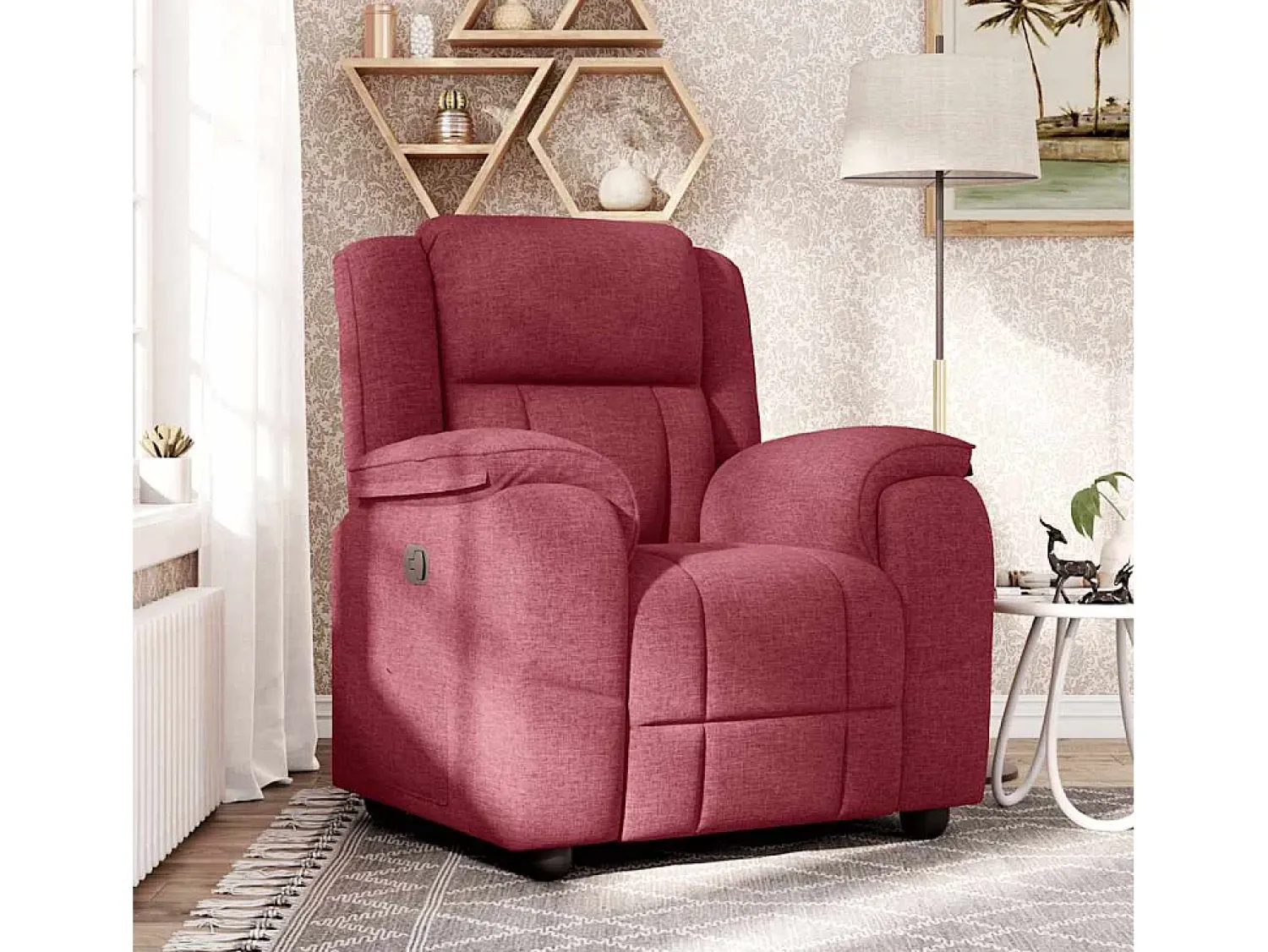 Poltrona| Poltrona Reclinável | Poltrona Confortável Relax tecido tinto SHL490546 Vermelho