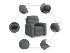 Best Poltrona Reclinável | Poltrona Confortável Relax tecido cinzento-escuro SHL441082 Cinza antracite
