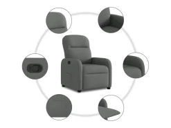 Poltrona| Poltrona Reclinável | Poltrona Confortável Relax tecido cinzento-escuro SHL463229 Cinza antracite