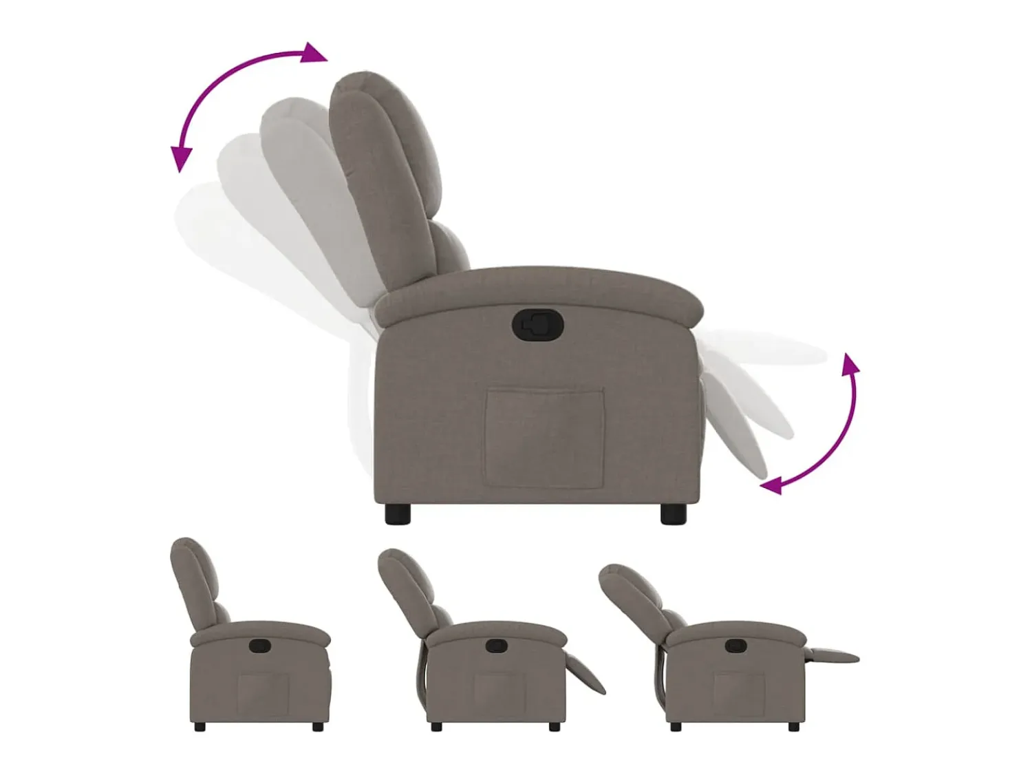 Poltrona* Poltrona Reclinável | Poltrona Confortável Relax tecido cinzento-acastanhado SHL224898 Taupe
