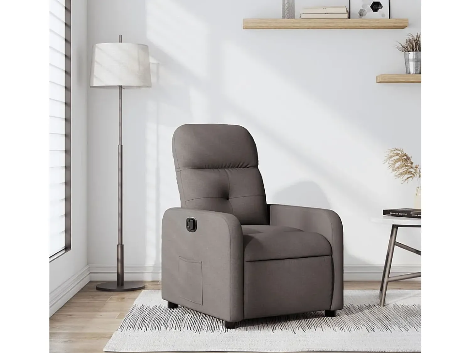 Poltrona| Poltrona Reclinável | Poltrona Confortável Relax tecido cinzento-acastanhado SHL142126 Taupe