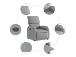 Poltrona* Poltrona Reclinável | Poltrona Confortável Relax tecido -claro SHL819168 Cinzento