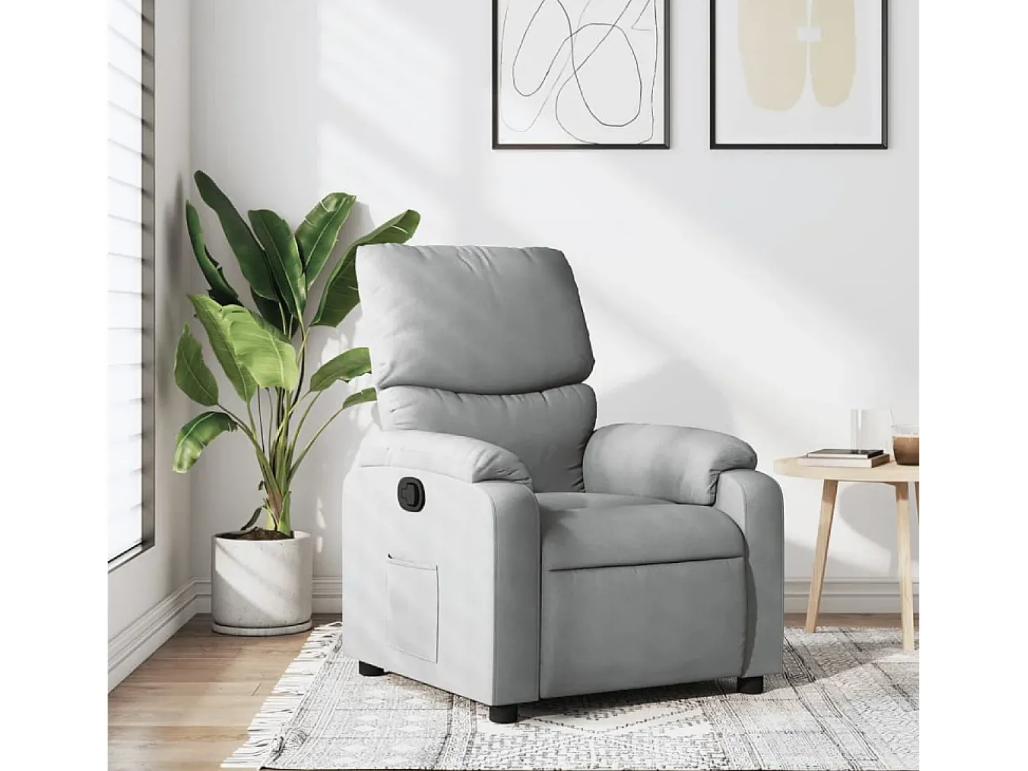 Poltrona* Poltrona Reclinável | Poltrona Confortável Relax tecido -claro SHL819168 Cinzento