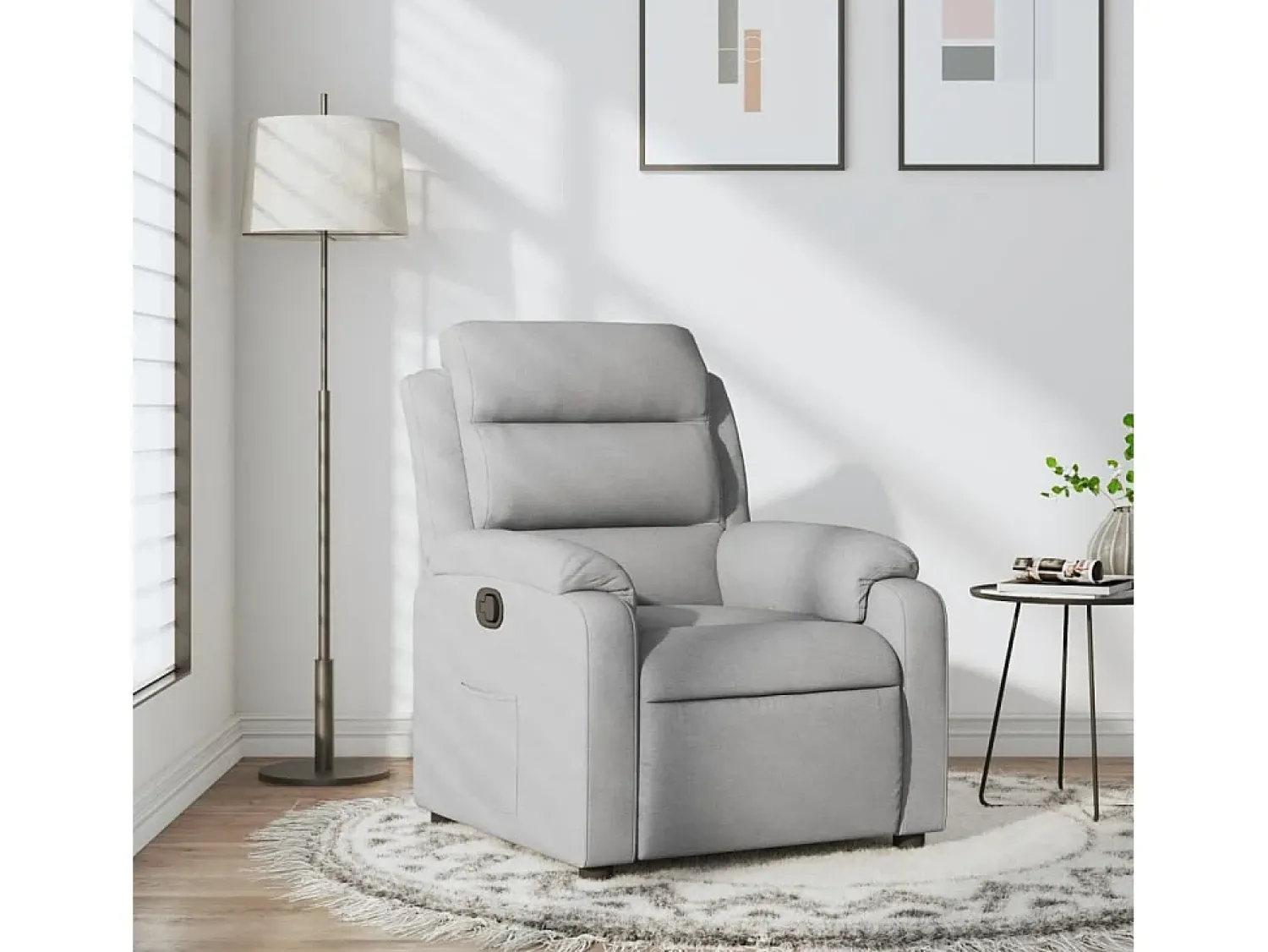 Poltrona| Poltrona Reclinável | Poltrona Confortável Relax tecido -claro SHL732979 Cinzento