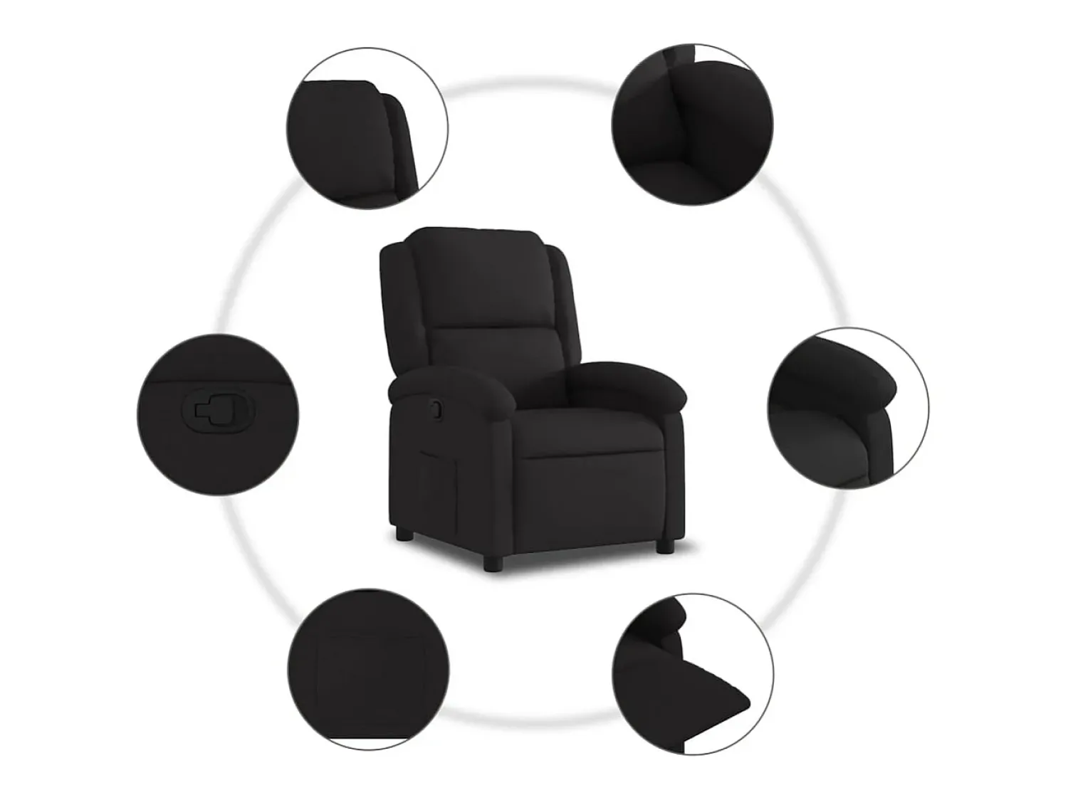 Poltrona| Poltrona Reclinável | Poltrona Confortável Relax tecido SHL262634 Preto