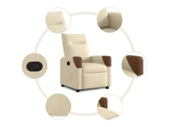 Poltrona| Poltrona Reclinável | Poltrona Confortável Relax tecido cor SHL793548 Creme