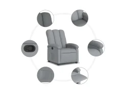 Poltrona* Poltrona Reclinável | Poltrona Confortável Relax tecido -claro SHL696089 Cinzento