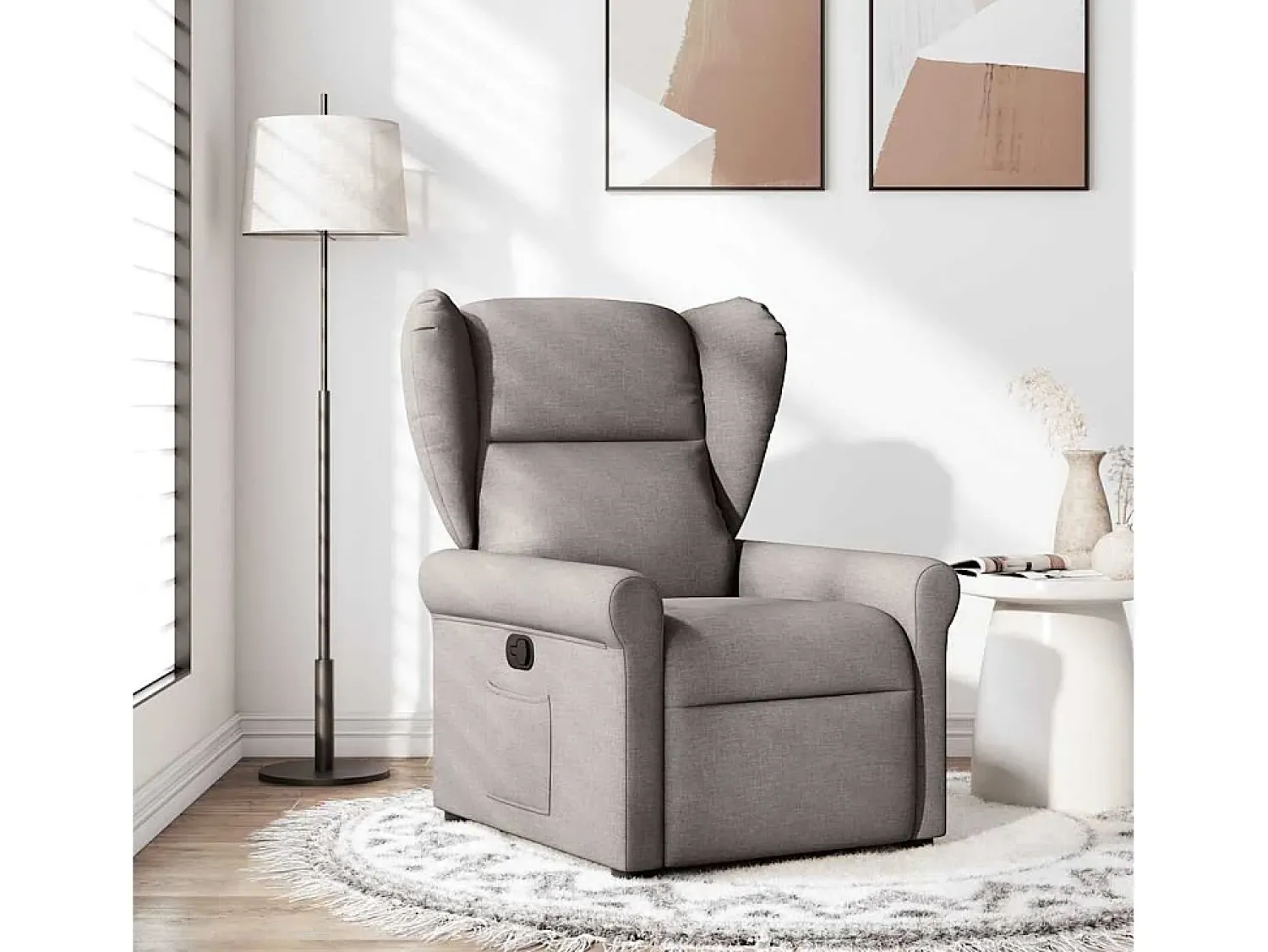 Poltrona* Poltrona Reclinável | Poltrona Confortável Relax tecido cinzento-acastanhado SHL706485 Taupe