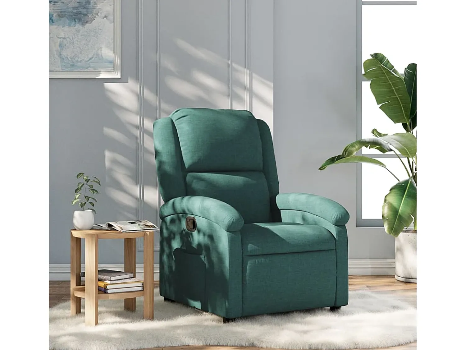 Sale Poltrona Reclinável | Poltrona Confortável Relax tecido verde-escuro SHL570266 Verde pinho