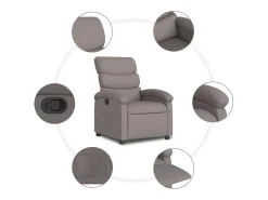 Poltrona* Poltrona Reclinável | Poltrona Confortável Relax tecido cinzento-acastanhado SHL210396 Taupe
