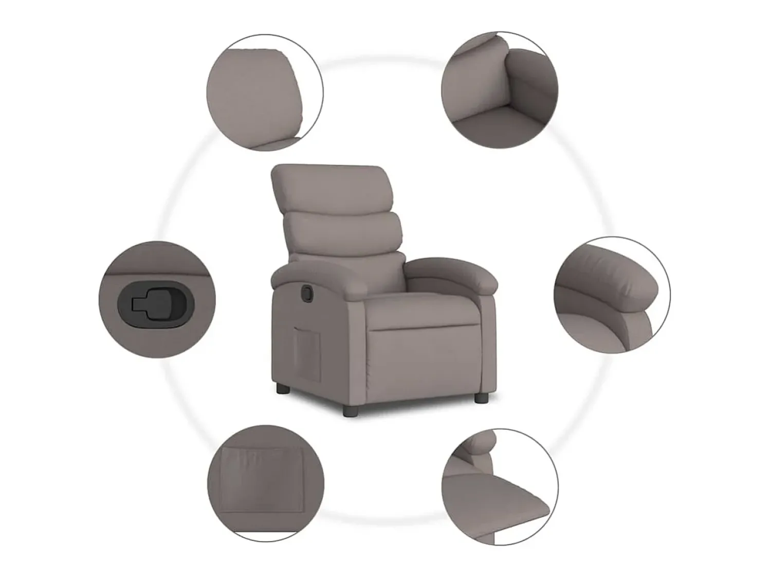 Poltrona* Poltrona Reclinável | Poltrona Confortável Relax tecido cinzento-acastanhado SHL210396 Taupe