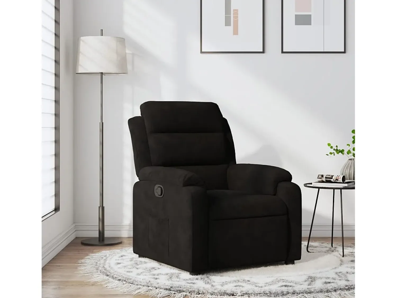 Poltrona* Poltrona Reclinável | Poltrona Confortável Relax veludo SHL226380 Preto