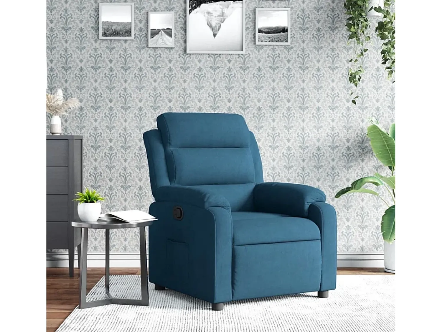 Poltrona* Poltrona Reclinável | Poltrona Confortável Relax veludo SHL632931 Azul