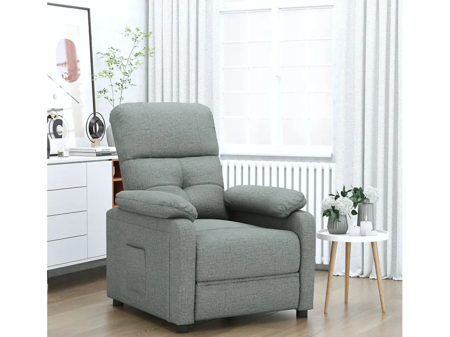 Hot Poltrona Reclinável | Poltrona Confortável Relax tecido cinzento-escuro SHL92694 Cinza antracite
