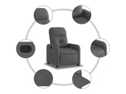 Poltrona| Poltrona Reclinável | Poltrona Confortável Relax tecido cinzento-escuro SHL452413 Cinza antracite