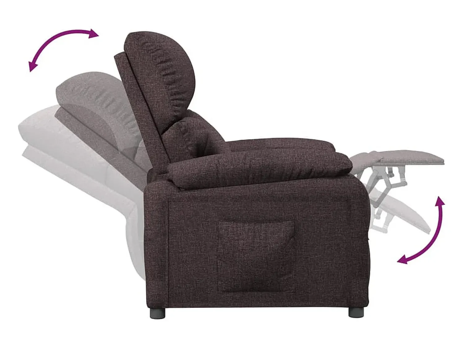 Poltrona Reclinável | Poltrona Confortável Relax tecido -escuro SHL837938^ Poltrona