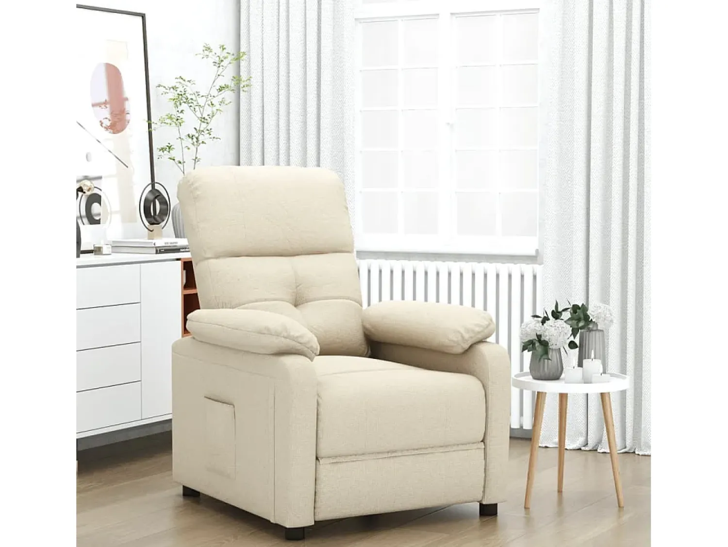 Poltrona| Poltrona Reclinável | Poltrona Confortável Relax tecido cor SHL726757 Creme