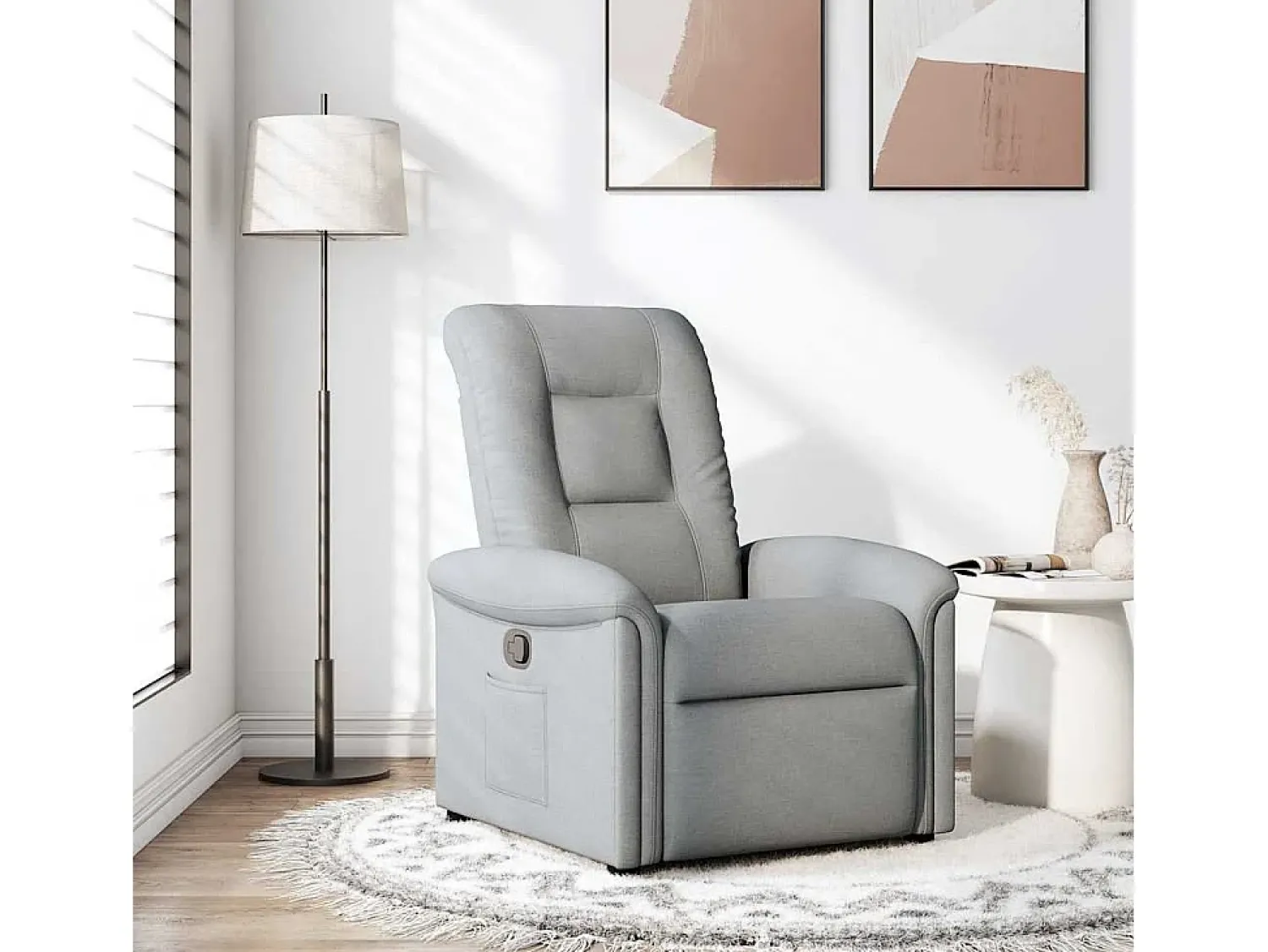 Poltrona Reclinável | Poltrona Confortável Relax tecido -claro SHL652758^ Poltrona