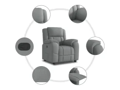 Poltrona| Poltrona Reclinável | Poltrona Confortável Relax tecido -claro SHL194850 Cinzento