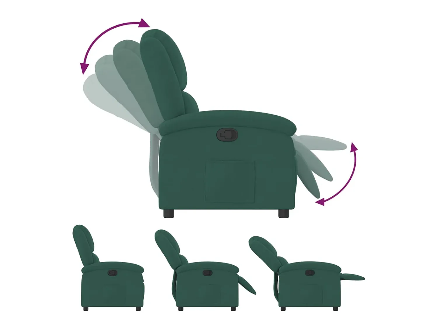 Poltrona Reclinável | Poltrona Confortável Relax veludo verde-escuro SHL649266^ Poltrona