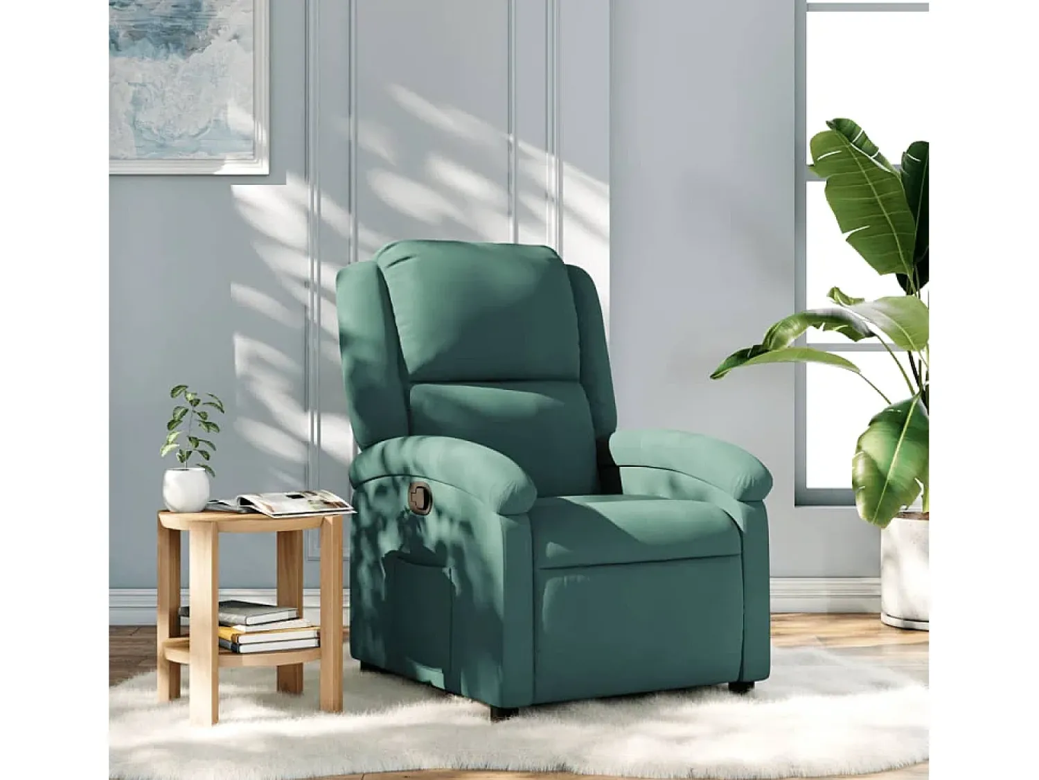 Poltrona Reclinável | Poltrona Confortável Relax veludo verde-escuro SHL649266^ Poltrona