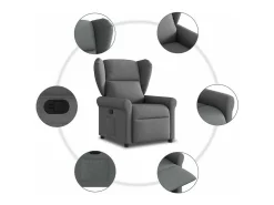 Poltrona* Poltrona Reclinável | Poltrona Confortável Relax tecido cinzento-escuro SHL548152 Cinza antracite