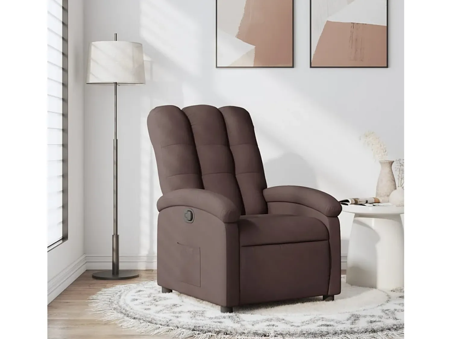 Hot Poltrona Reclinável | Poltrona Confortável Relax tecido -escuro SHL39336 Castanho
