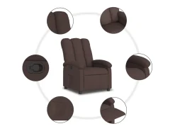 Hot Poltrona Reclinável | Poltrona Confortável Relax tecido -escuro SHL39336 Castanho
