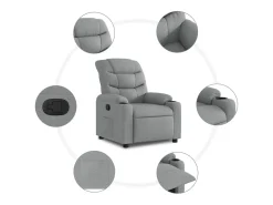 Sale Poltrona Reclinável | Poltrona Confortável Relax tecido -claro SHL474657 Cinzento