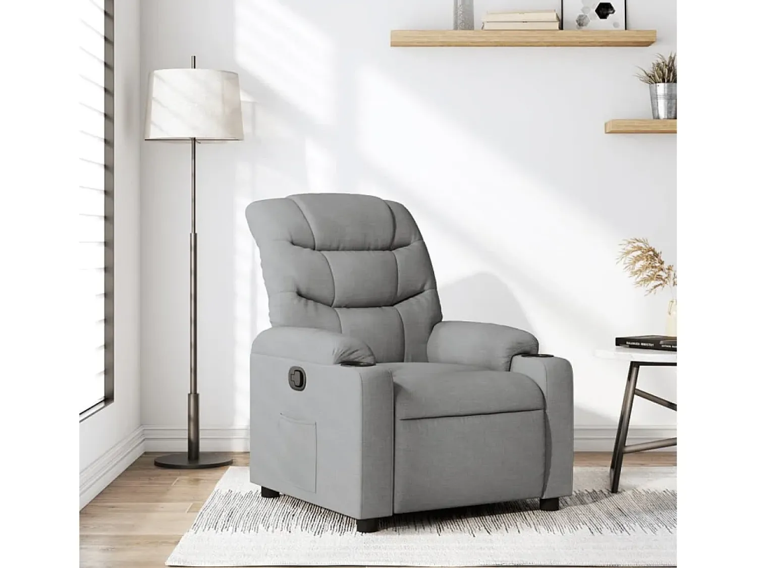 Sale Poltrona Reclinável | Poltrona Confortável Relax tecido -claro SHL474657 Cinzento